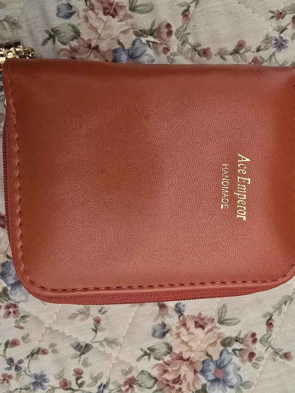 Handcrafted Red Zip Wallet